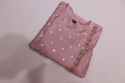 Kurthi  Set  Baby Pink - Vaishali Silks