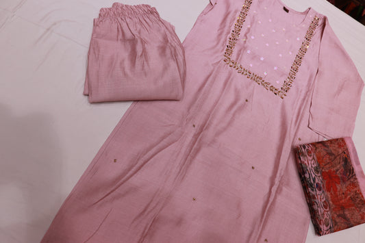 Kurthi  Set  Baby Pink - Vaishali Silks