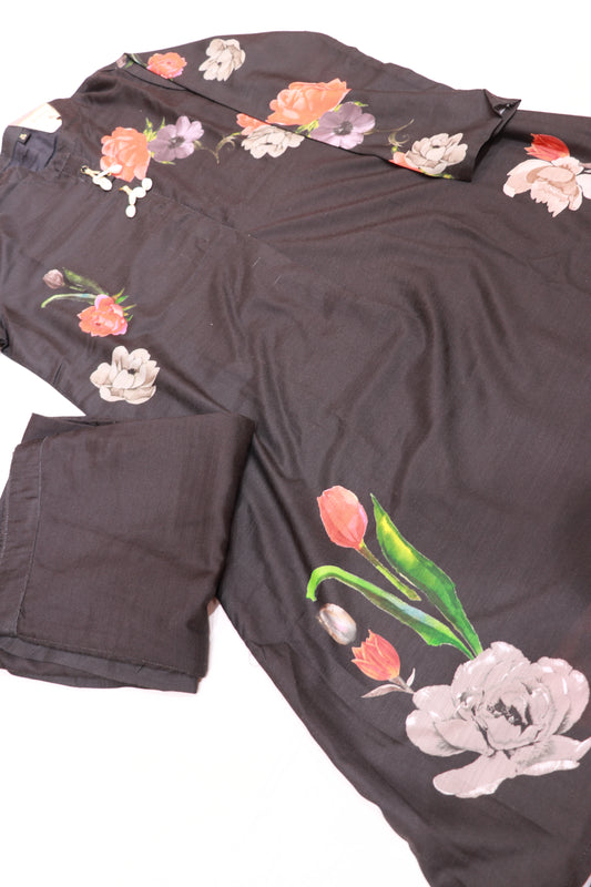 Span Black Colour Kurthi Set - Vaishali Silks