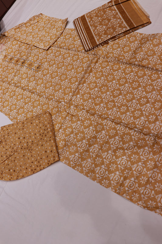 Cotton Mustad Colour Kurthi Set - Vaishali Silks