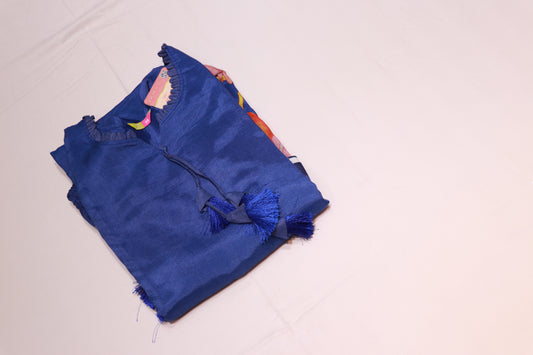 Maslin  Dark Blue  Colour  Kurthi set - Vaishali Silks