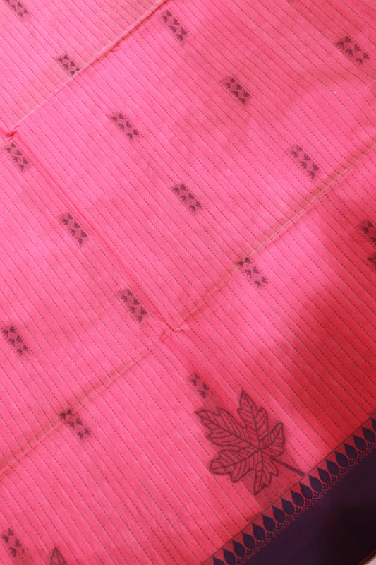 Silk Cotton Saree Pink Colour - Vaishali Silks