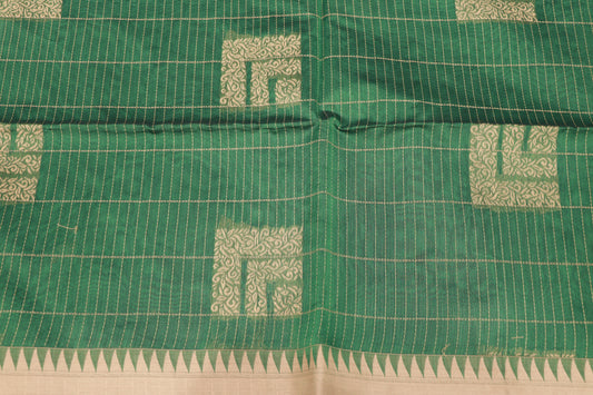 Silk Cotton Saree Green colour - Vaishali Silks