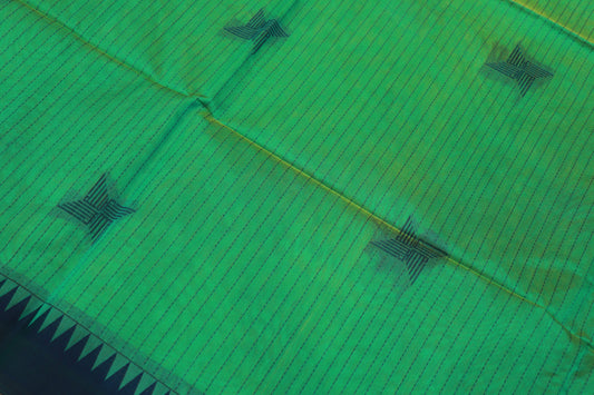 Silk Cotton Saree Green Colour - Vaishali Silks