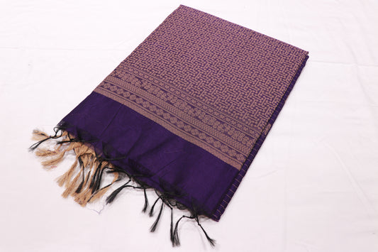 Silk Cotton Saree Violet Colour - Vaishali Silks