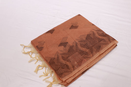 Silk  Cotton Saree Sandal Color - Vaishali Silks