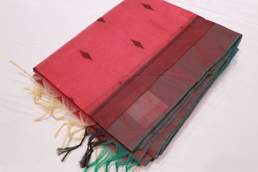 Silk Cotton Saree Pink Colour - Vaishali Silks