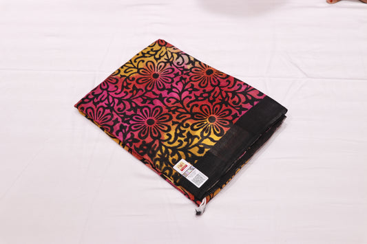 Pure Tusser Saree Block With  Pink - Vaishali Silks