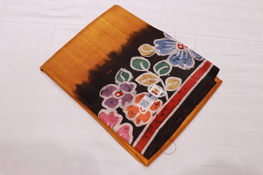 Pure  Tusser Mustard Colour - Vaishali Silks