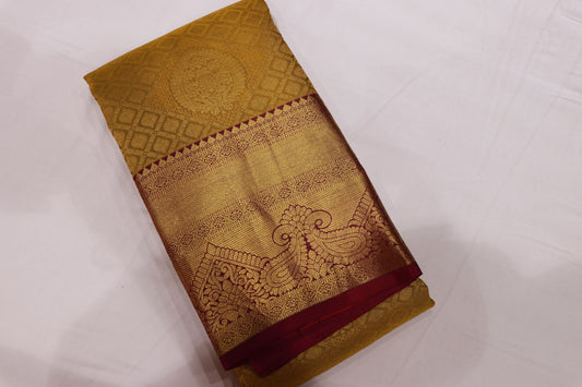 Pure  Silk Saree Green With pink Colour - Vaishali Silks