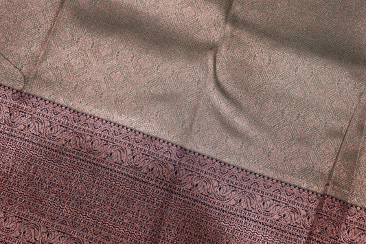 Pure  Silk Saree Pista  Green With  Voilet  Colour - Vaishali Silks