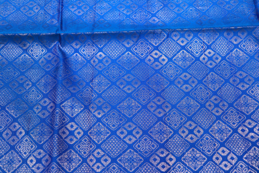 Pure Silk saree  Green With Blue Colour - Vaishali Silks