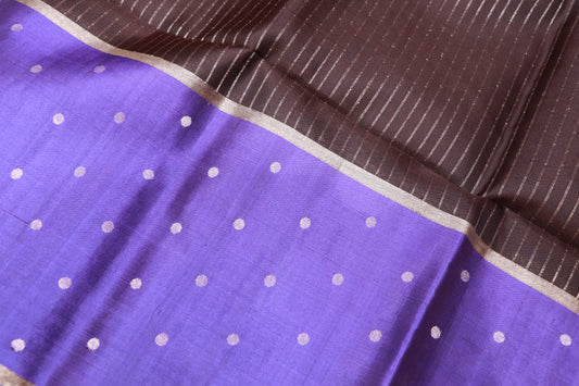 Pure Silk saree violet colour - Vaishali Silks