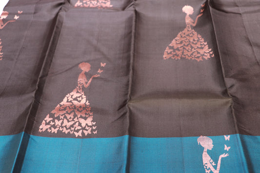 Pure Silk Saree Black Colour Saree - Vaishali Silks