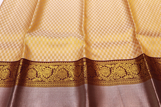 Pure Silk Saree Gold Colour - Vaishali Silks