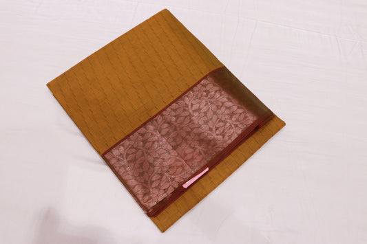 Cotton Saree Green With  Meroon Colour - Vaishali Silks