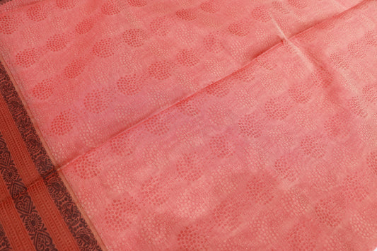 Cotton Saree Light Red Colour - Vaishali Silks
