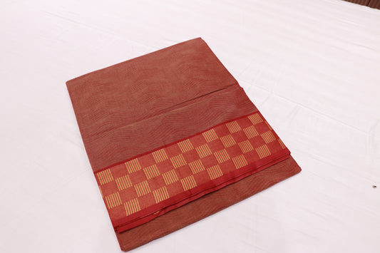 Cotton Saree  Maroon  Colour - Vaishali Silks