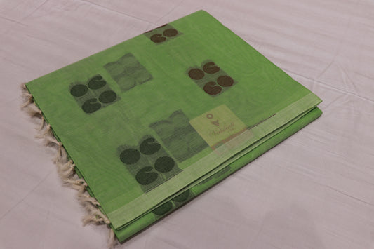Cotton Saree  Pista Green - Vaishali Silks