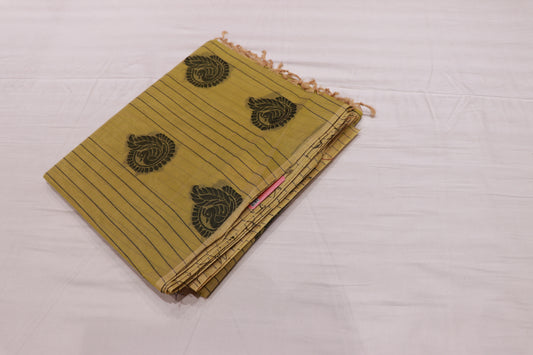 Cotton  Saree Light Green  Colour - Vaishali Silks