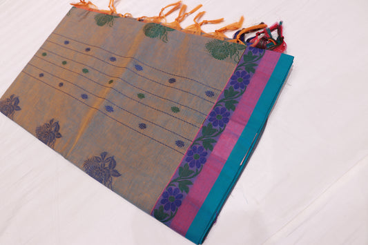 Cotton Saree Blue Colour - Vaishali Silks