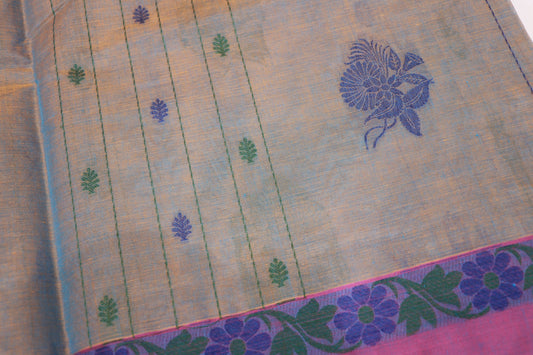 Cotton Saree Blue Colour - Vaishali Silks
