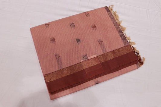 Cotton saree  brown colour - Vaishali Silks