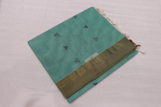 Cotton saree Blue  colour - Vaishali Silks