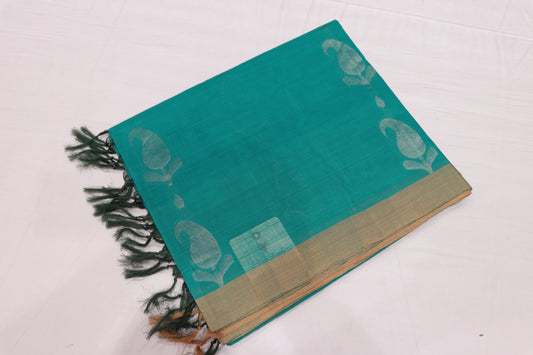 Cotton Saree Ramya Green Colour - Vaishali Silks