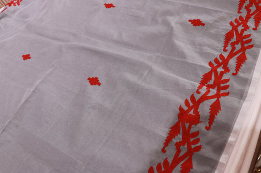 Linen Saree Gray Colour - Vaishali Silks