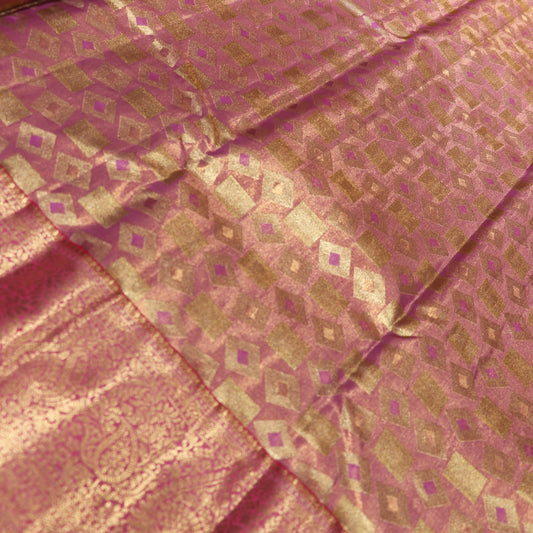 Tissues Silk Saree Orange With green