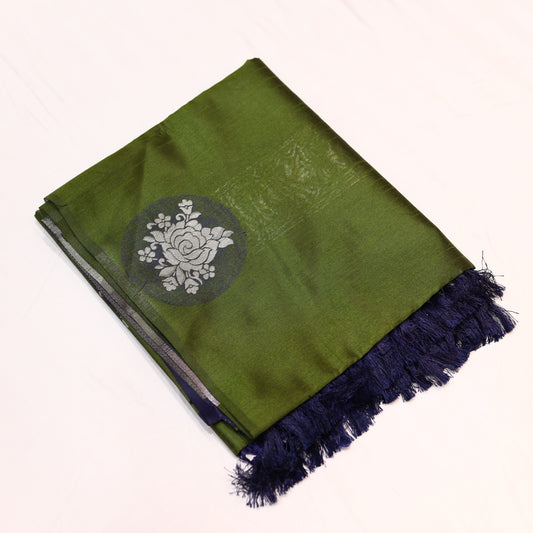 Green With Voilet Fancy Saree