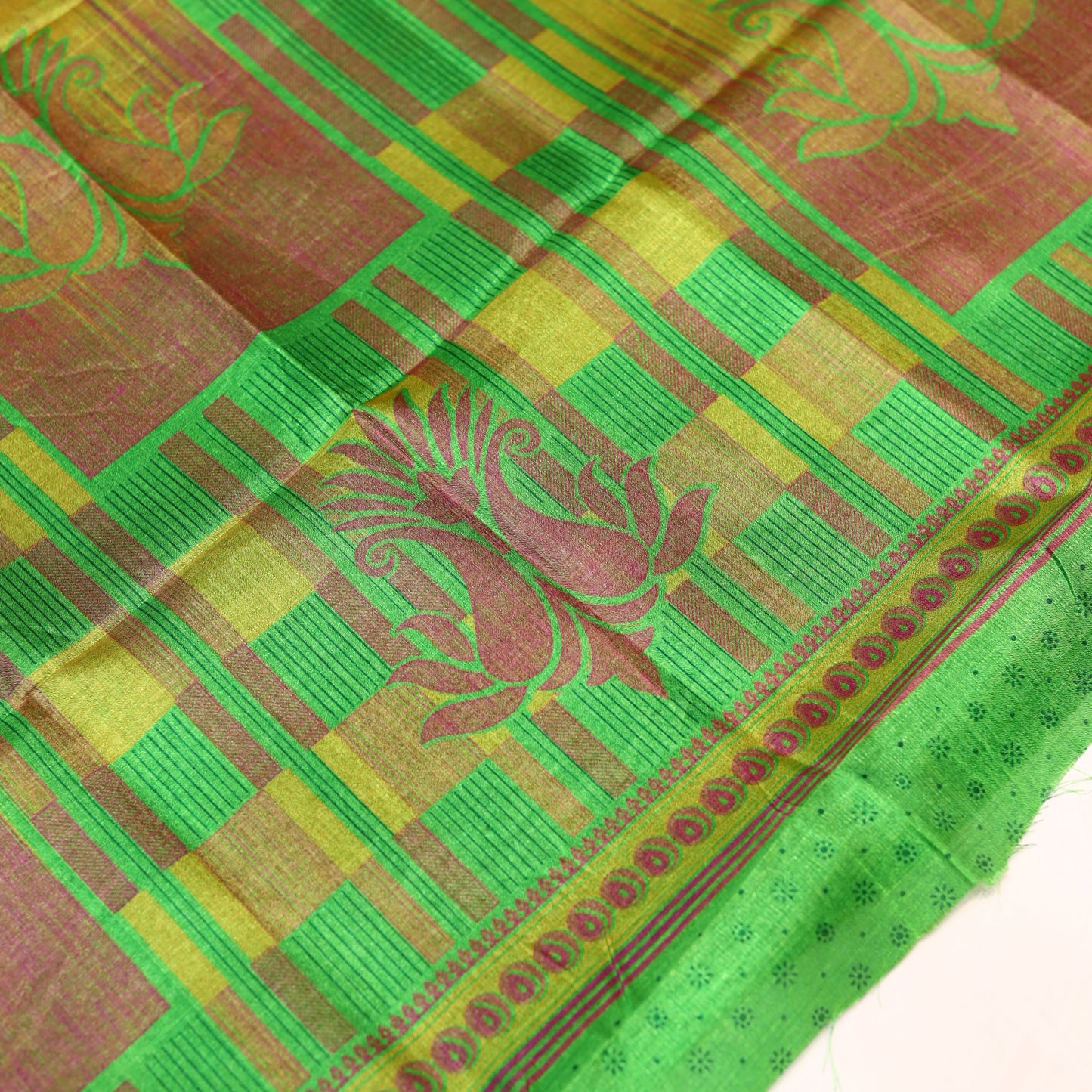 Green Semi Tussar Saree