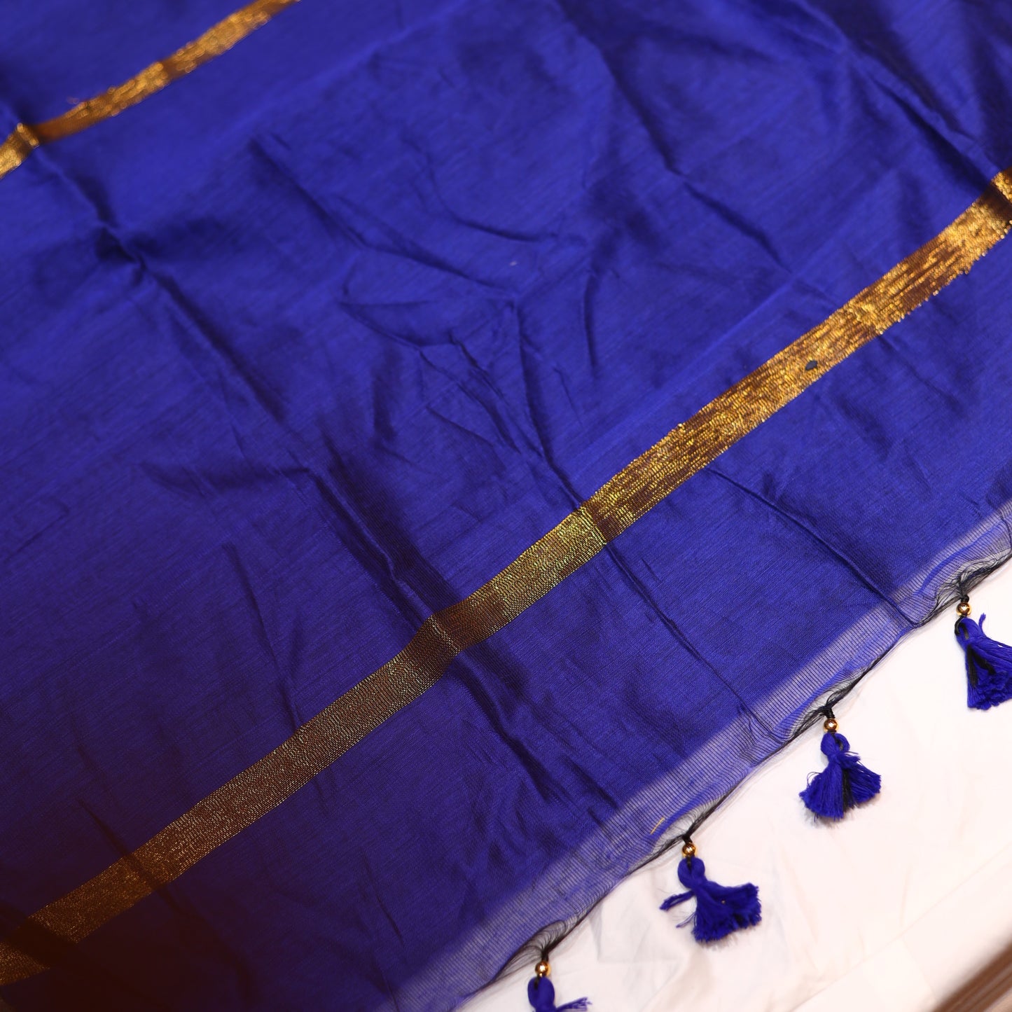 Dark Blue Semi Silk Cotton Saree