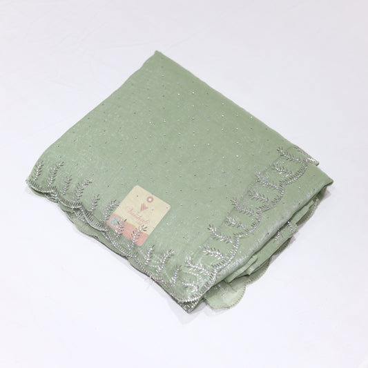Olive Green Party Wear Saree