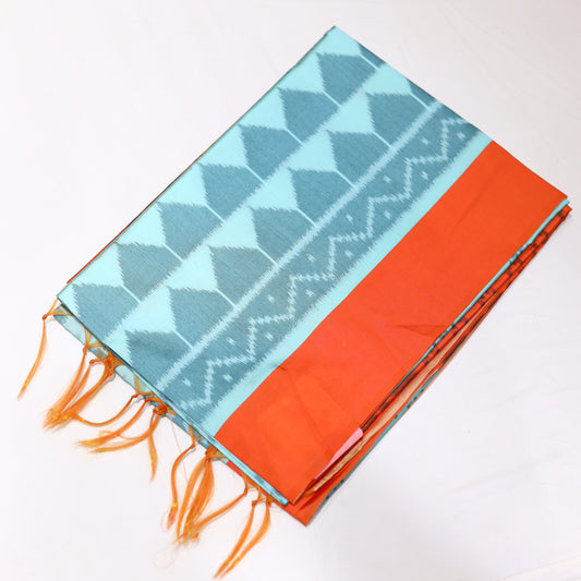Pastel Blue Semi Tusser Saree