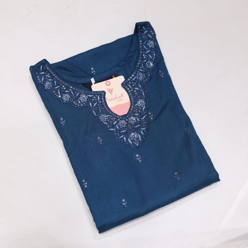 Cotton Blue Kurtiset - Vaishali Silks