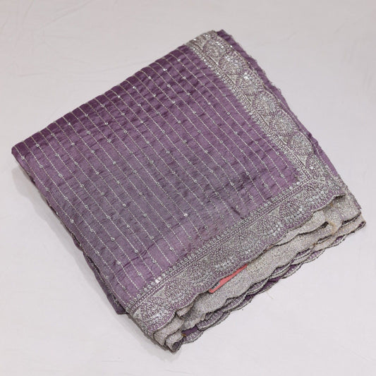 Fancy Partywear Lavender Saree