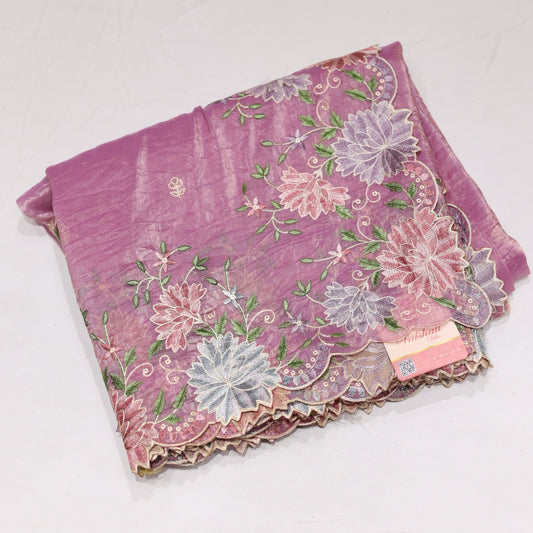 Crush Material Pink Saree