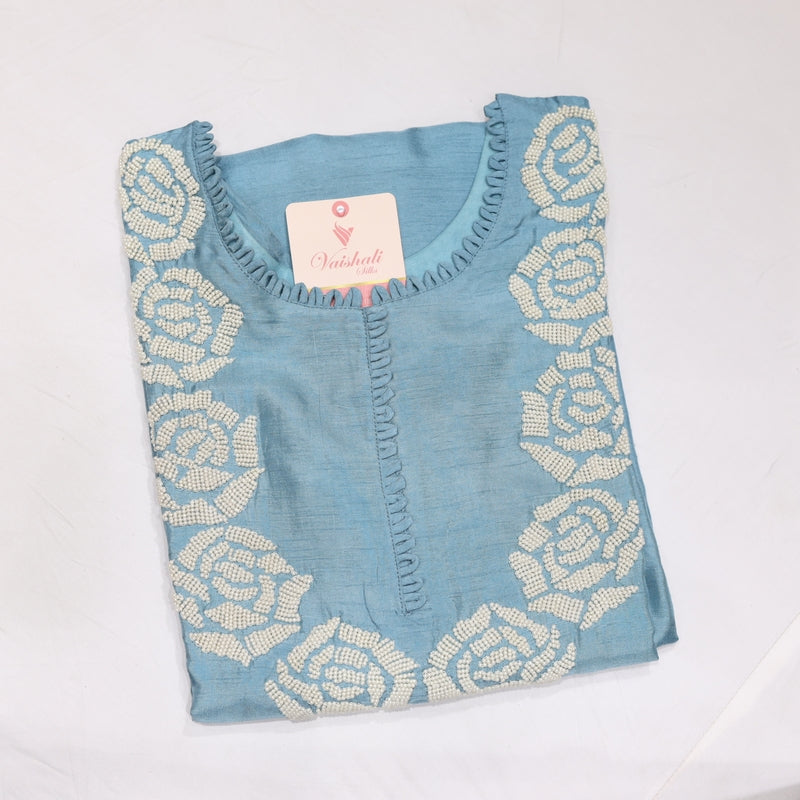 Rawsilk Skyblue Kurtiset - Vaishali Silks