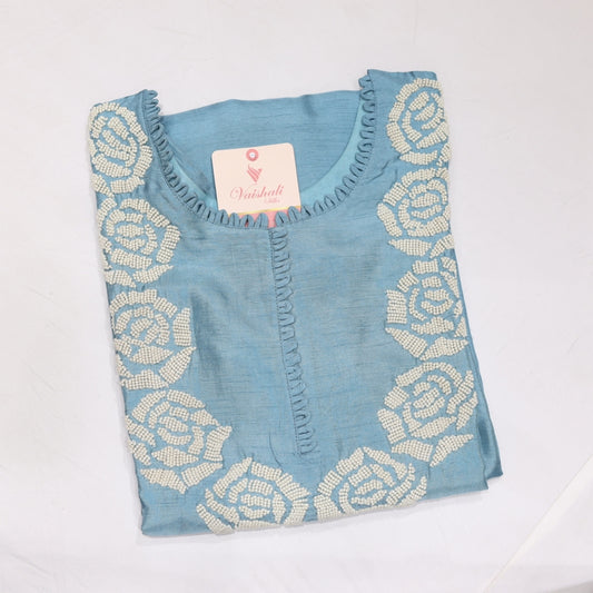 Rawsilk Skyblue Kurtiset - Vaishali Silks