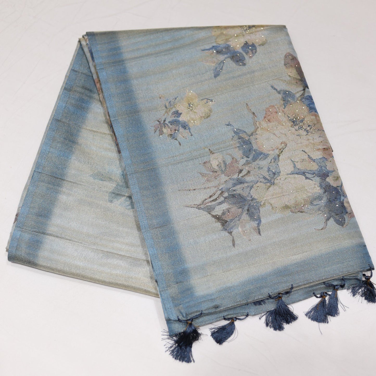 Tissue GoldenBlue Saree