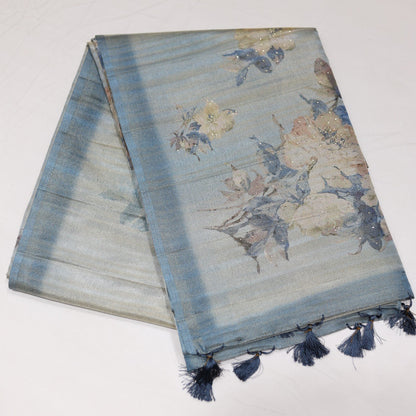 Tissue GoldenBlue Saree
