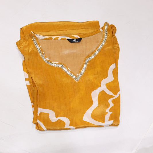 Muslin Orange Kurtiset - Vaishali Silks