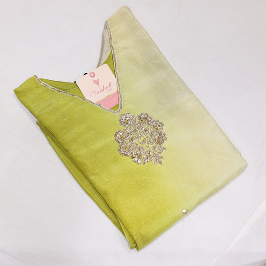 Tissue Green with White Kurtiset - Vaishali Silks