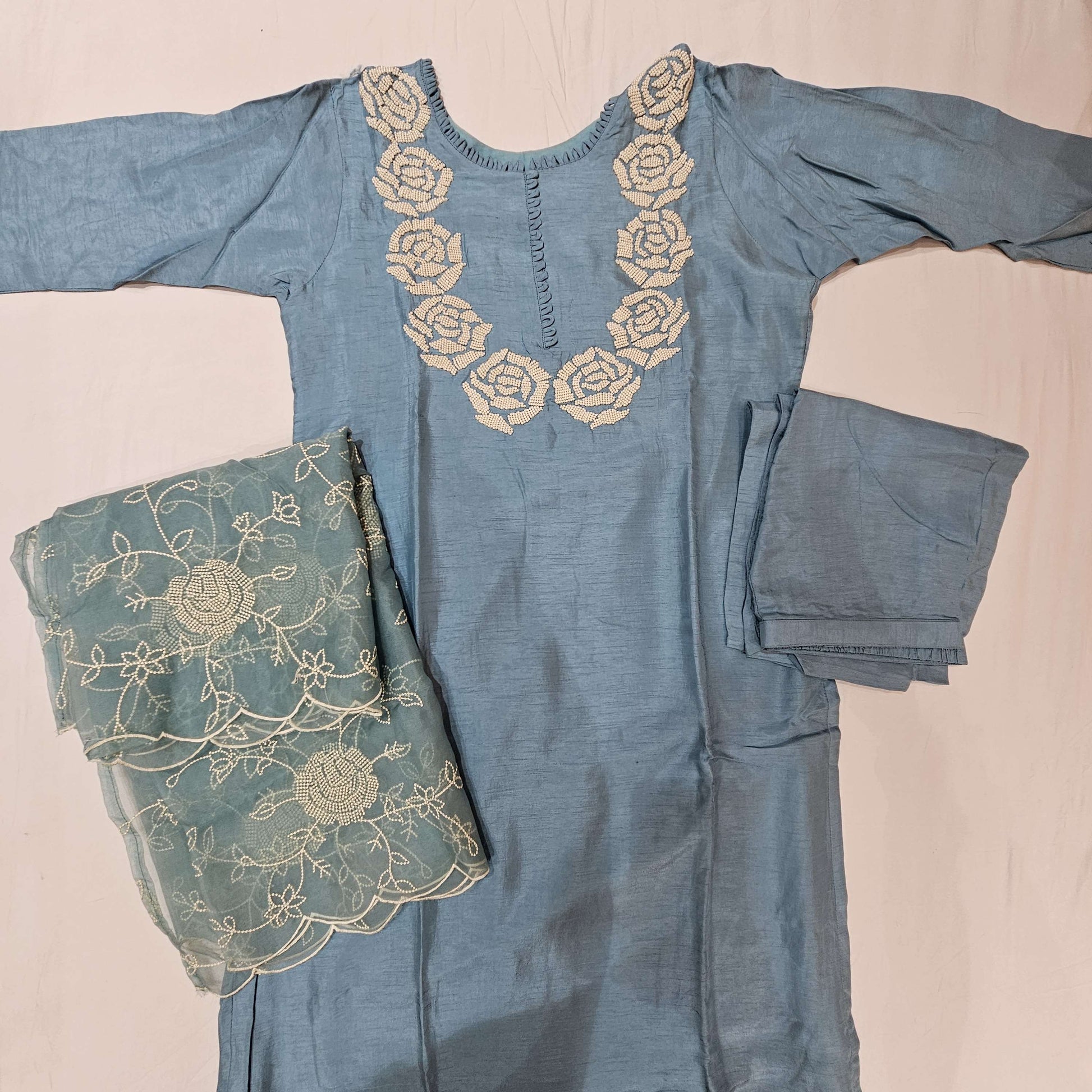 Rawsilk Skyblue Kurtiset - Vaishali Silks