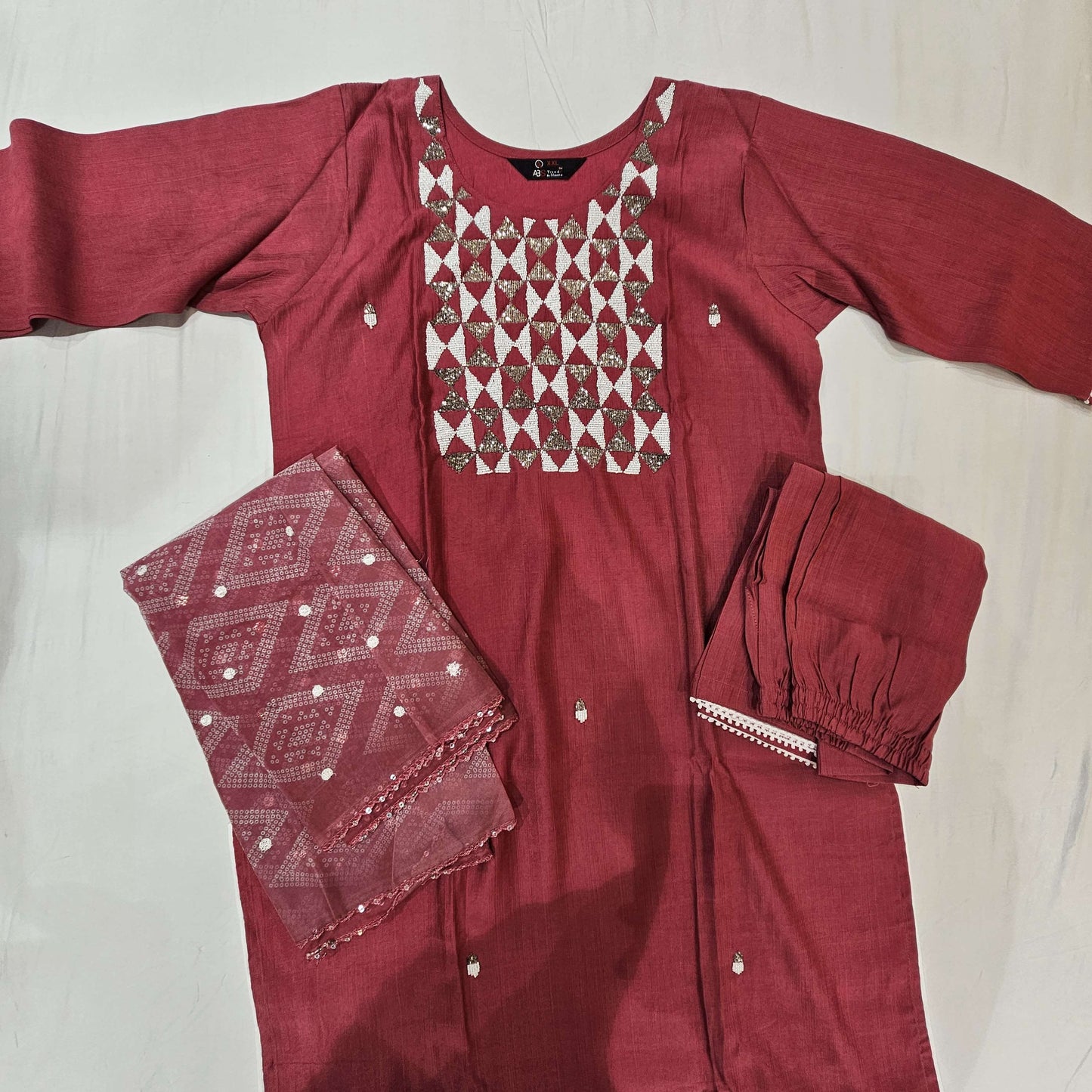 Raw Silk Darkpink Kurtiset - Vaishali Silks