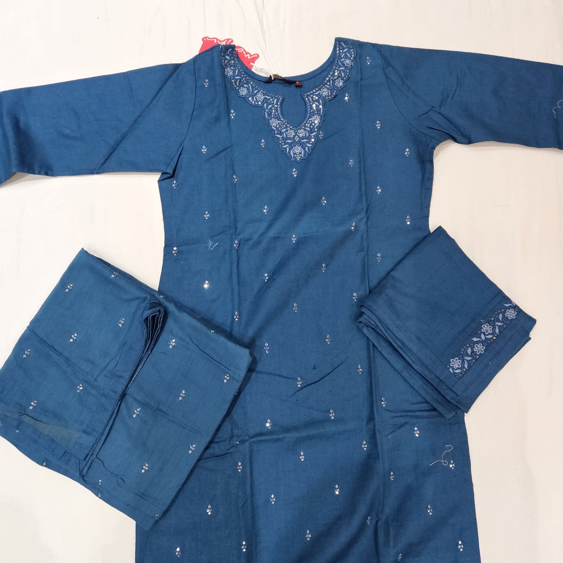 Cotton Blue Kurtiset - Vaishali Silks