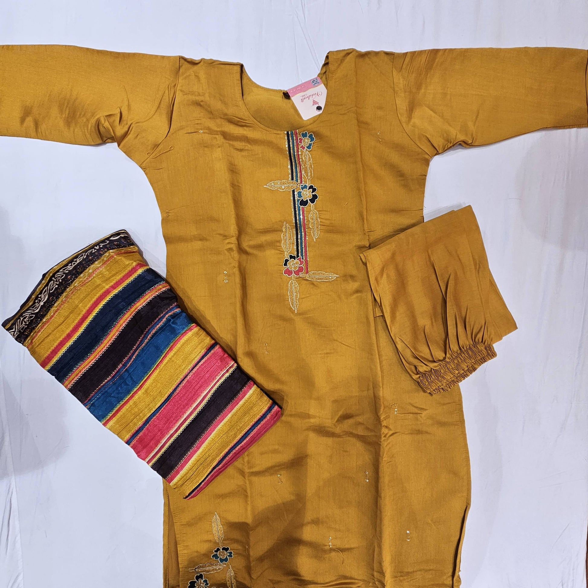 Muslin Orange Kurtiset - Vaishali Silks