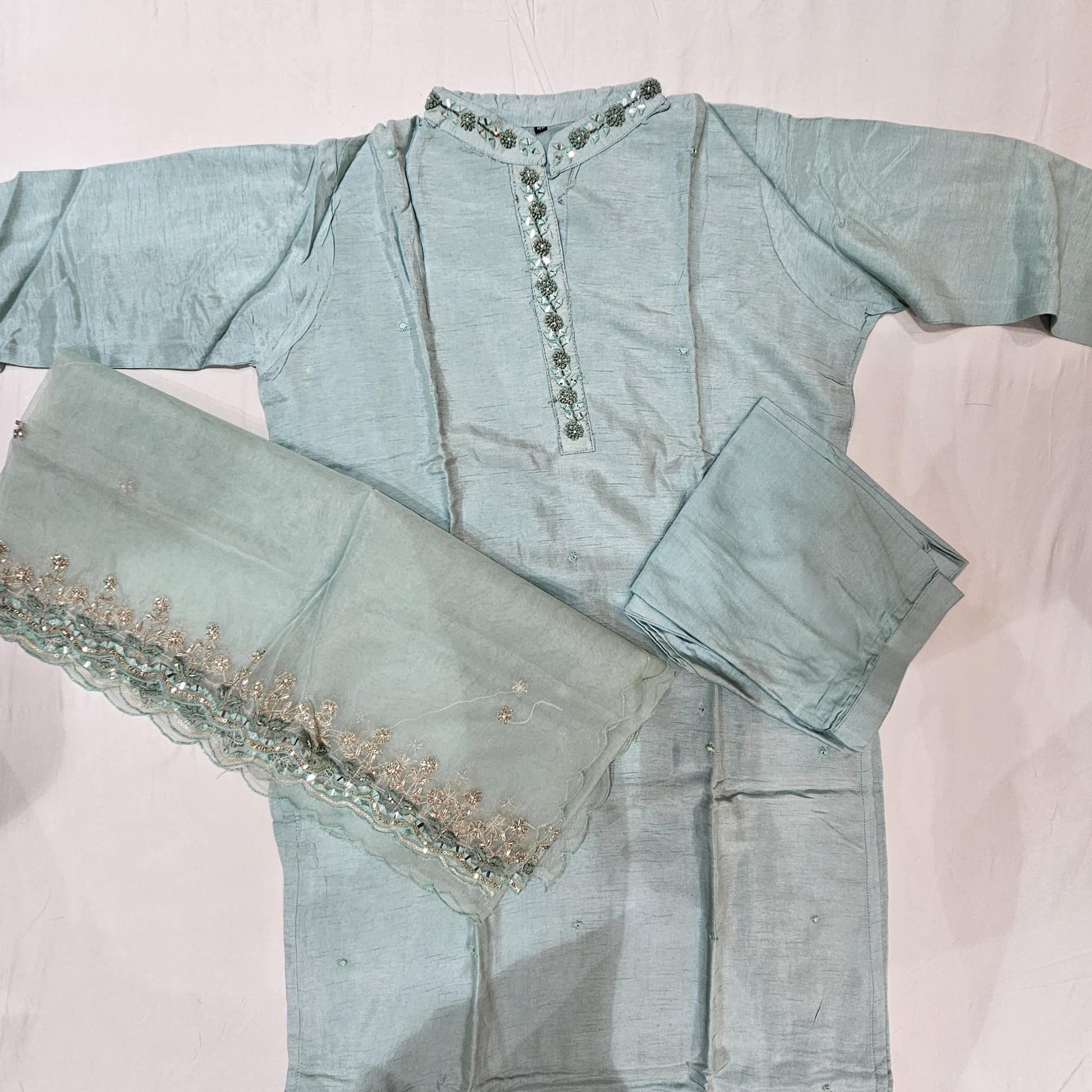 Rawsilk  Green Kurtiset - Vaishali Silks